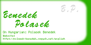 benedek polasek business card